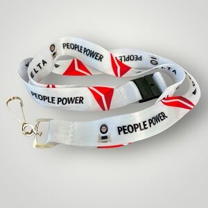 Delta Air Lines J.D. Award Premium,  People Power Official White Lanyard New